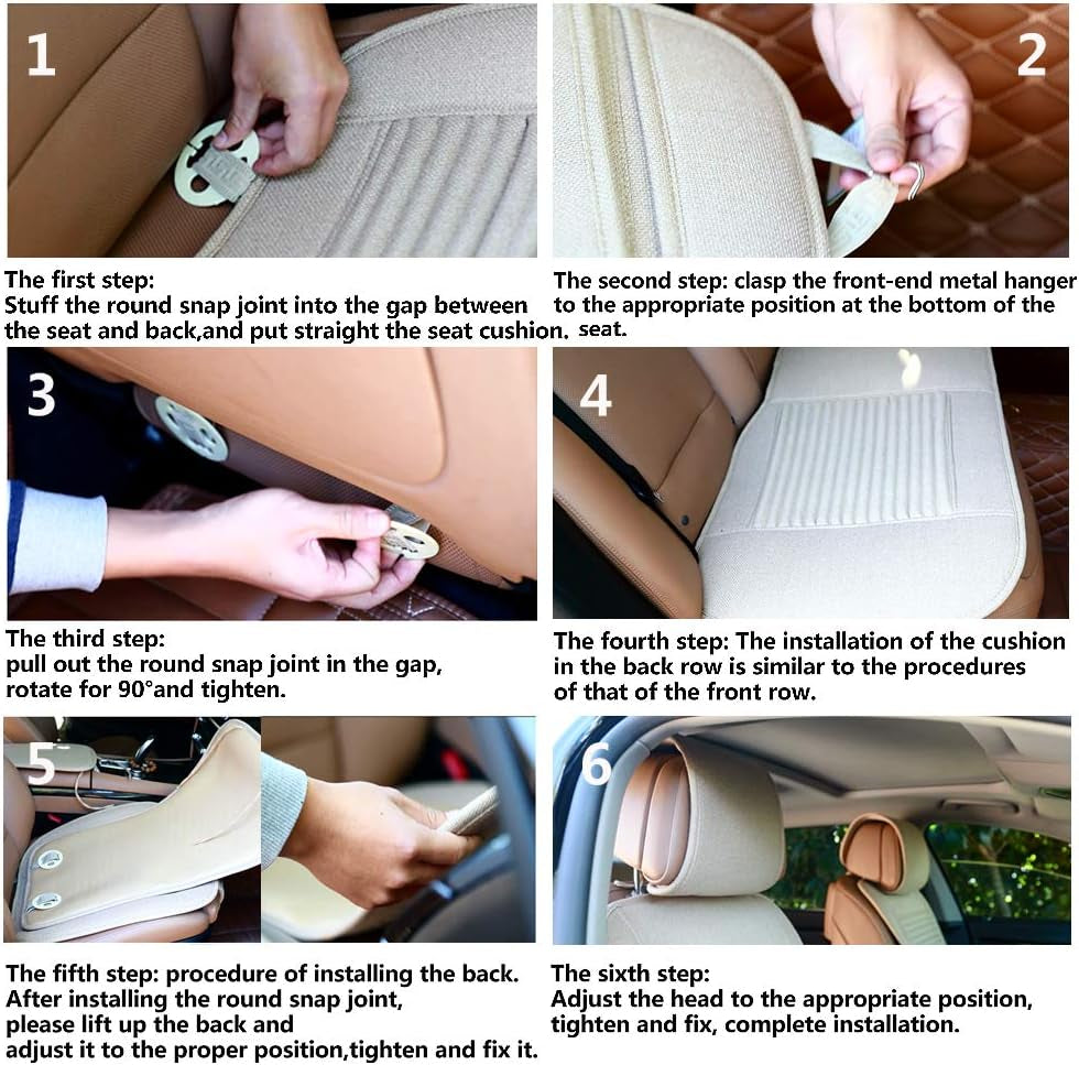 Cooling Car Seat Covers,Cloth Seat Covers for Cars,Linen Car Seat Protector,Front Seat Only Universal Fits Most Automotive,Vans,Suvs,Trucks Black