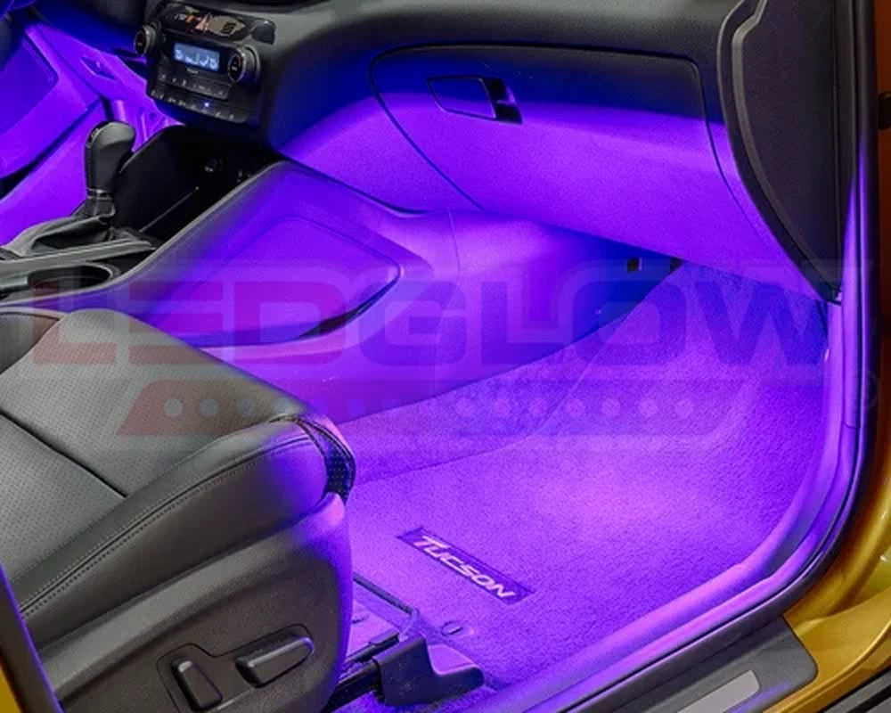 4Pc Purple LED Interior Underdash Lighting Kit
